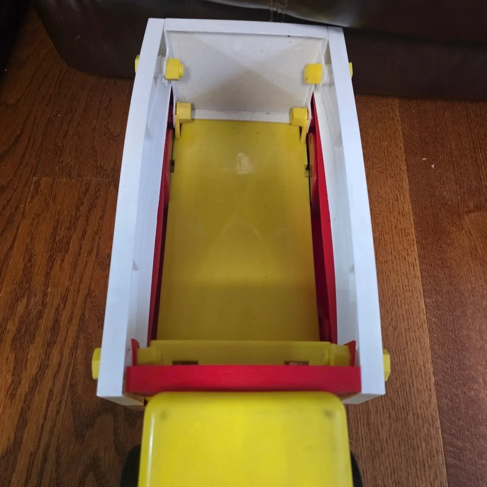 Vintage Ideal Fix-It Carry-All Truck‎ Yellow Red Polyethylene Toy 1950s 1960s